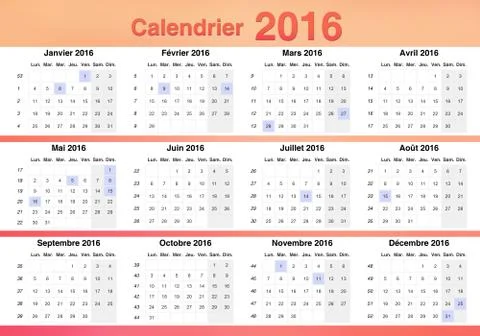 Sweet Calendar 2016 Stock Illustration