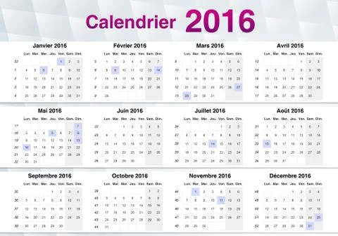 Sweet Calendar 2016 Stock Illustration