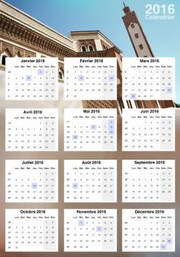 Sweet Calendar 2016 Stock Illustration
