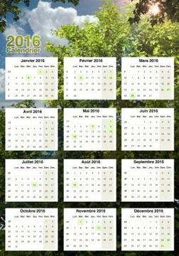 Sweet Calendar 2016 Stock Illustration