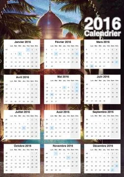 Sweet Calendar 2016 Stock Illustration