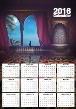 Sweet Calendar 2016 Stock Illustration
