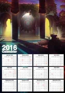 Sweet Calendar 2016 Stock Illustration