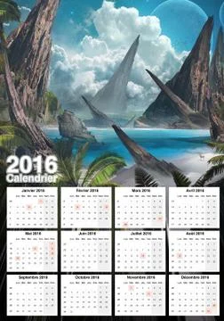 Sweet Calendar 2016 Stock Illustration
