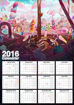 Sweet Calendar 2016 Stock Illustration