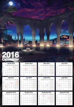 Sweet Calendar 2016 Stock Illustration