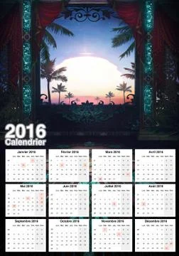 Sweet Calendar 2016 Stock Illustration