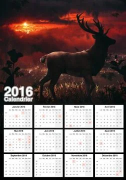 Sweet Calendar 2016 Stock Illustration