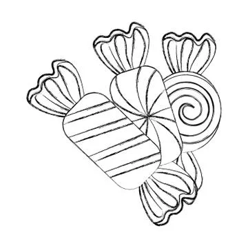 Sweet candies wrapper confetionery isolated image 스톡 일러스트