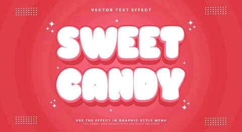 Sweet Candy 3d editable text effect Template Stock Illustration
