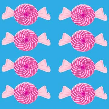 Sweet candy on a blue background Stock Illustration