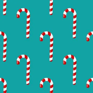 Sweet candy cane seamless pattern background. Decoration for the new year. Ve Stock Illustration