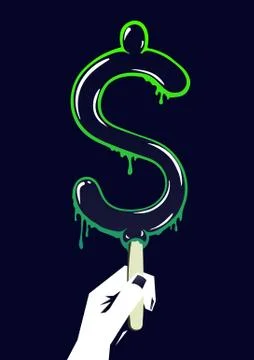 Sweet candy dollar like eskimo pie Stock Illustration