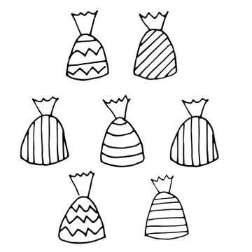 Sweet candy doodle drawing line art vector Illustrazione stock