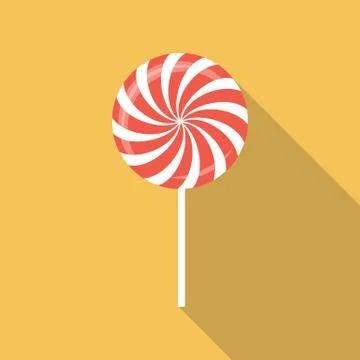 Sweet Candy Flat Icon with Long Shadow, Vector Illustration 스톡 일러스트