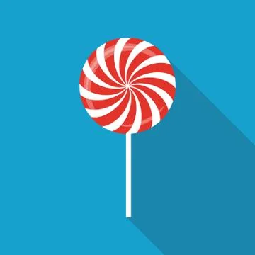 Sweet Candy Flat Icon with Long Shadow, Vector Illustration Illustrazione stock