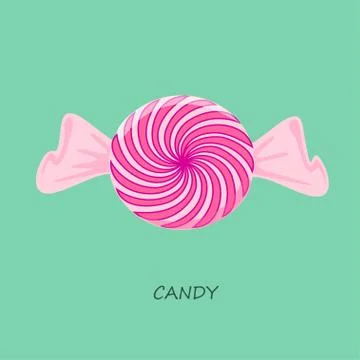 Sweet candy on a green background Stock Illustration