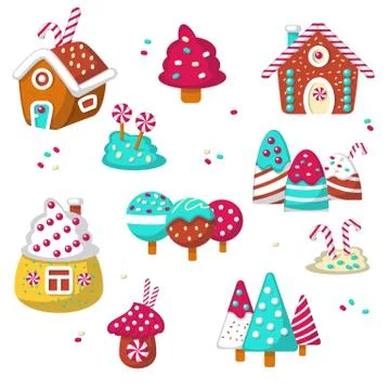 Sweet candy icon set vector isolated illustration Stock Illustration