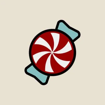 Sweet candy icon simple flat style Christmas symbol Stock Illustration