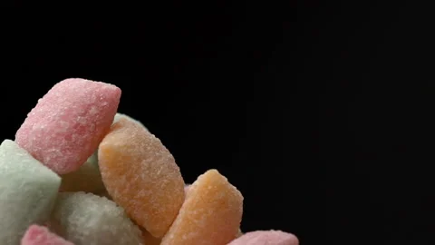 Sweet candy pads Mixed of Snack Sugar rotate background Stock Footage 92460914