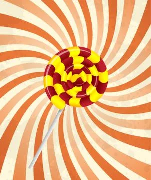 Sweet candy on retro background Stock Illustration