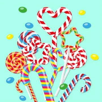 Sweet candy in the shape of heart. Design for your イラスト素材