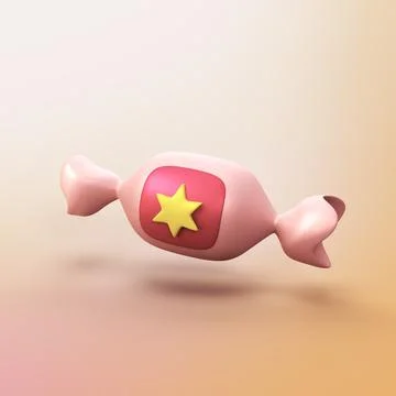 Sweet candy - stylized 3d CGI icon object Stock Illustration