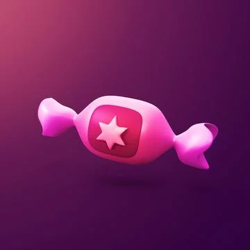 Sweet candy - stylized 3d CGI icon object, Not gen Ai Stock Illustration