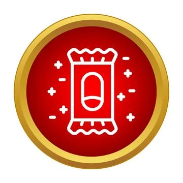 Sweet candy wrapper graphic icon in red circle Illustrazione stock