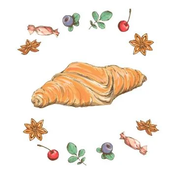 Sweet capcake with cream. Set from vector cards Stock Illustration