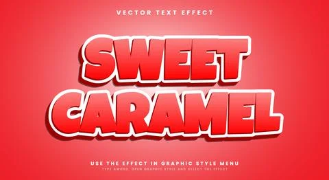 Sweet Caramel 3d editable text effect Template Stock Illustration