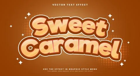 Sweet Caramel editable text effect template Stock Illustration