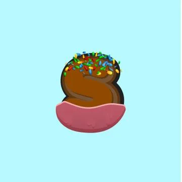 Sweet character from a fontset with, vector illustration Stock Illustration