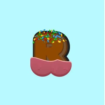 Sweet character from a fontset with, vector illustration Stock Illustration
