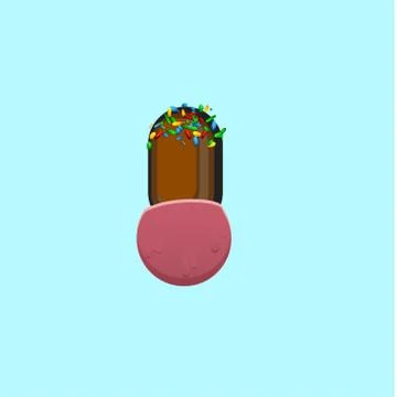Sweet character from a fontset with, vector illustration Stock Illustration