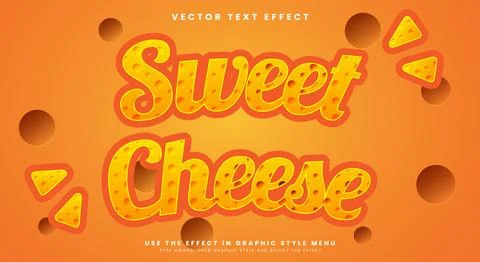 Sweet Cheese editable text effect Template Stock Illustration
