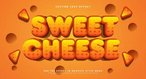 Sweet Cheese editable text effect Template イラスト素材