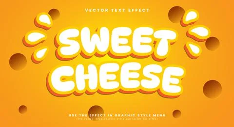 Sweet Cheese editable text effect Template Stock Illustration