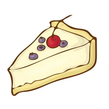 Sweet cheesecake dessert vector icon cartoon handdrawnn illustration. Stock Illustration