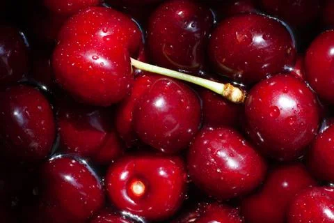 Sweet cherries background Stock Photos