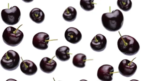 Sweet cherry falling in slow motion on white background 스톡 동영상 159223179