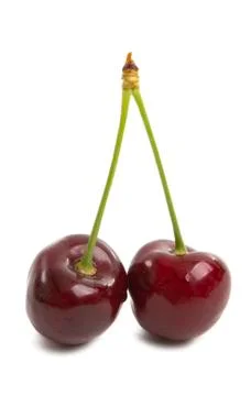 Sweet cherry isolated Stock Photos