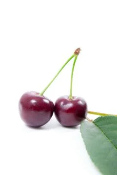 Sweet cherry isolated on a white background.. Stock Photos