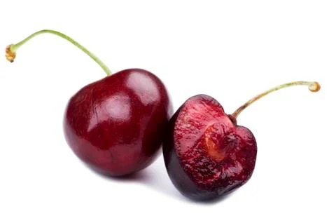 Sweet cherry on white Stock Photos