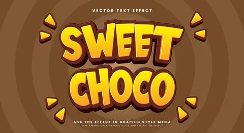 Sweet Choco Snack Style text Stock Illustration