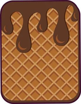 Sweet Choco Wafle Flat Dessert Illustration Stock Illustration