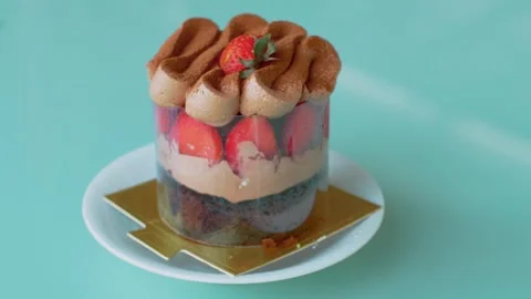 Sweet chocolate cake Stock Footage 251880407
