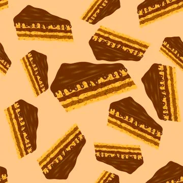 Sweet Chocolate Cake Seamless Pattern イラスト素材