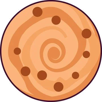 Sweet Chocolate Chips Cookie Dessert Stock Illustration