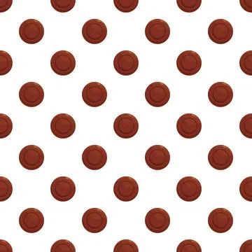 Sweet chocolate drops seamless pattern on white background Stockillustratie